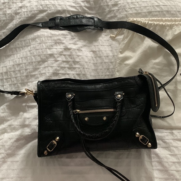 Balenciaga city bag. Black crocodile embossed leather - Picture 2 of 5